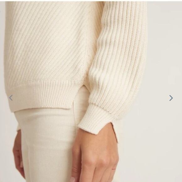 NWT Marine Layer Skylar Ivory Wool Blend Turtleneck Sweater Size XL - Picture 3 of 11